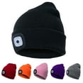 thumbnail image 1 of opvise Unisex Winter LED Light Luminous Warm Knitted Hat Outdoor Camping Head Lamp Cap Black, 1 of 8