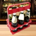 thumbnail image 1 of opvise Wine Bottle Rack 6 Pack Foldable Reusable Shatterproof Portable KTV Handheld Beer Rack for Bar Pink, 1 of 8