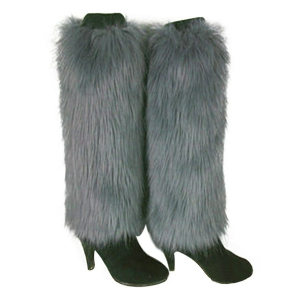 opvise Winter Women Boot Covers&nbsp;Furry Solid Color Faux Fur Soft Leg Warmers