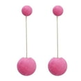 thumbnail image 1 of opvise Women Double Faux Fur Ball Long Dangle Earrings Banquet Jewelry Gift, 1 of 7