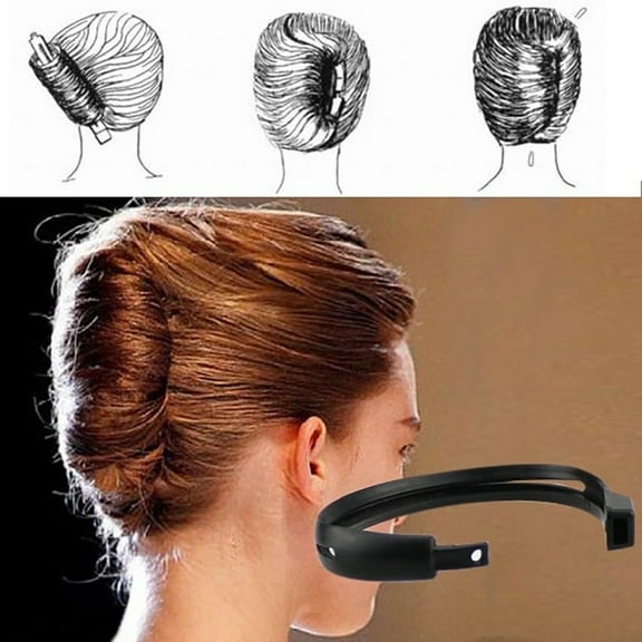 opvise Women Magic Hair Styling Bun Maker Holder Tool Fashion Shaper Black
