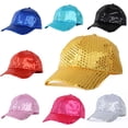thumbnail image 1 of opvise Women Men Glitter Sequins Baseball Caps Snapback Hats Party Outdoor Adjustable Blue, 1 of 7