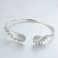thumbnail image 1 of opvise Women Silver Color Rhinestone Angel Wings Bangle Cuff Bracelet Jewelry, 1 of 8