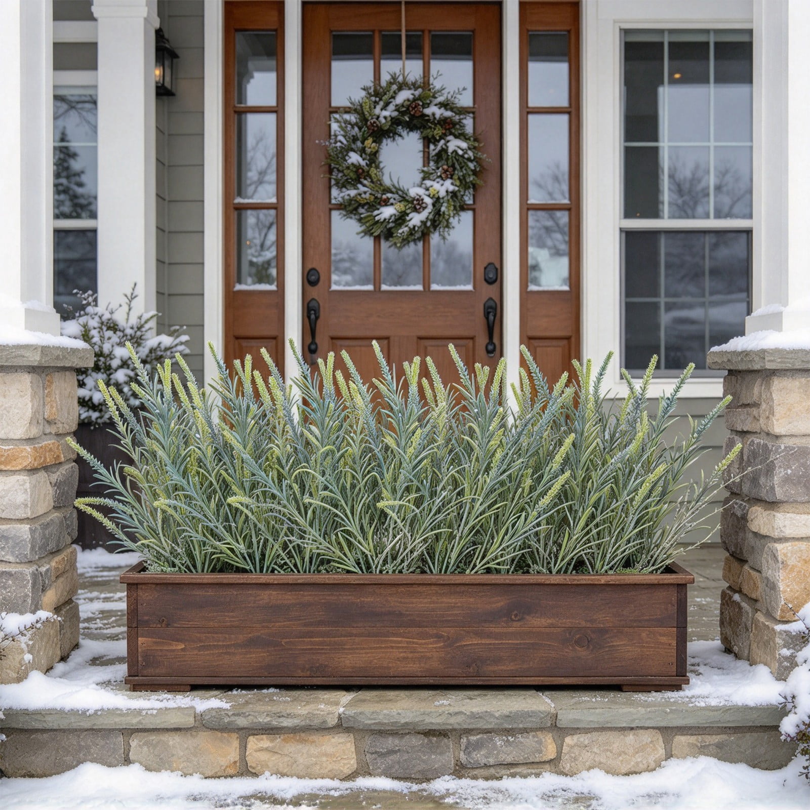 opwnbvk Artificial Floral Picks Faux Cedar Branches for Window Box ...