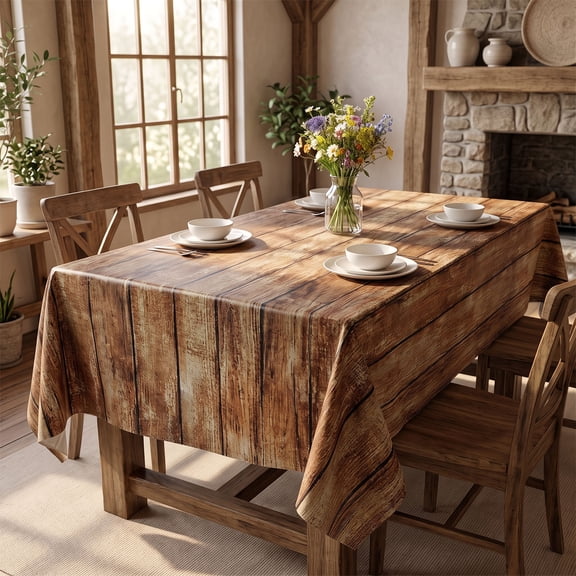 mtpzqdy Wood Grain Pattern Tablecloth 137x274 cm for Indoor and Outdoor Dining