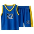 thumbnail image 1 of oqasdz Baby Boy Clothes Kids Basketball Short Set Quick Drying V Neck Vest and Shorts Sports Active Two Piece Set /5-6 Years, 1 of 6