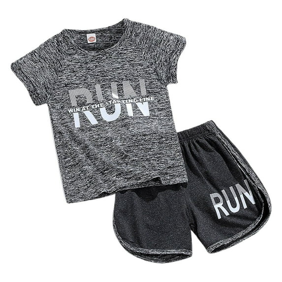 oqasdz Baby Boy Clothes Kids Girls Short Sleeve T Shirt and Shorts Lightweight Sports Active Running Summer Play Clothes /1-2 Years