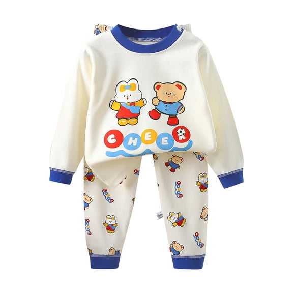 oqasdz Baby Boy Outfits Soft and Cozy 2 Piece Set Long Sleeve Top and Pants Pajama Set for Comfortable Sleepwear /12-18 Months