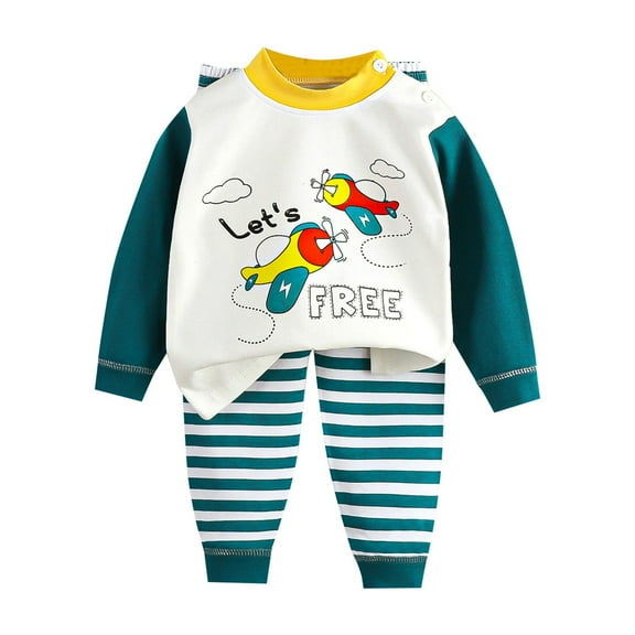 oqasdz Baby Boy Outfits Soft and Cozy 2 Piece Set Long Sleeve Top and Pants Pajama Set for Comfortable Sleepwear /4-5 Years