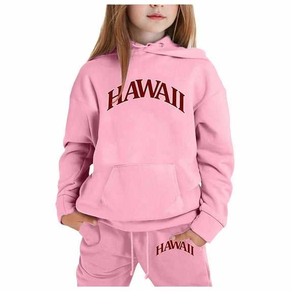 oqasdz Baby Girl Clothes Child Kids Long Sleeve Graphic Warm Hoodie Pullover Pants Sweat Suit Sports Clothing Sets Casual Holiday
