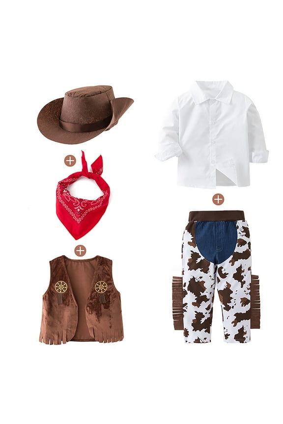 Baby Girl Clothes Western Cowboy Style Kids 3 Piece Event Dress Up Party Stage Performance Clothing Sets Comfort Fit