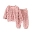 thumbnail image 1 of oqasdz Baby Girl Outfits Boys Cozy Flannel Pajama Soft Loungewear Warm Sleepwear Long Sleeve And Pants For Kids Fall Winter Nightwear Size 6 M-12 M, 1 of 3