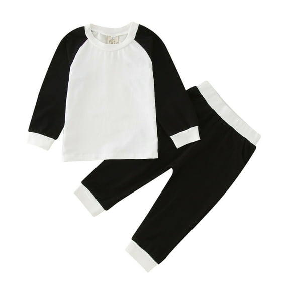 oqasdz Baby Girl Outfits Boys Winter Long Sleeve Tops Pants 2Pcs fors Underwear Casual Loose Trendy Clothing Sets Size 6-7 Y