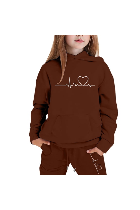 Baby Girl Outfits Hoodies Letter Print Sweatshirt Stylish And Everyday Wear Casual Relaxed Fit Outdoor Daily Wear Size 3 Y-4 Y