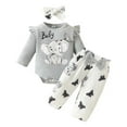 thumbnail image 1 of oqasdz Baby Girl Outfits Long Sleeve Ribbed Elephant Print Romper Pants Headband Outfit Soft Playwear Casual Relaxed Fit Outdoor Daily Wear Size 6 M-9 M, 1 of 4