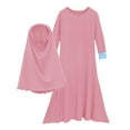 thumbnail image 1 of oqasdz Baby Girls' Ramadan Abaya With Hijab Full Length Robe Burka Maxi Little Kid Toddler Baby Girl Dresses/1-2 Years, 1 of 8
