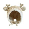 thumbnail image 1 of oqasdz Baby Hat Fall and Winter Cute Deer Horn Ear Protection Knitted Hat Boys and Girls Lace Up Plush Wool Hat Chunky Comfortable Winter Hat, 1 of 3