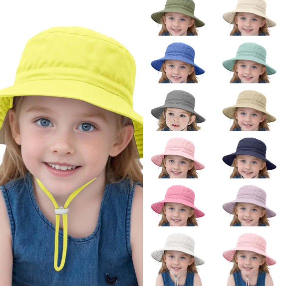 oqasdz Baby Sun Hat for Boys Girls Breathable Solid Color Fisherman Cap Beach Hat for Toddler Kids Lightweight Casual Outdoor