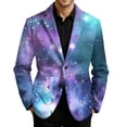 thumbnail image 1 of oqasdz Blazer for Men Corduroy Jacket Unique Starry Sky Print Fashion Gentleman Classic Fit Stretch Dress Coat Daily Formal Outdoor Activities, 1 of 4
