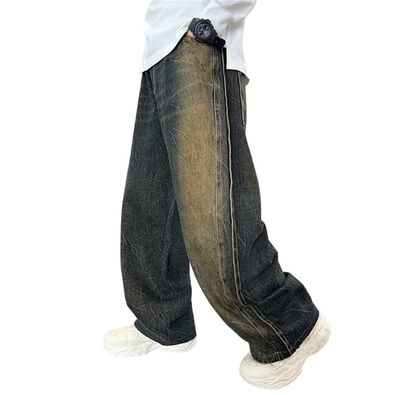 oqasdz Boys Classic Denim Pants Straight Leg Loose Fit Trousers for Kids and Youth Comfortable Casual Wear with Retro Fashion Outdoor Jeans