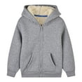 thumbnail image 1 of oqasdz Boys and Girls Outerwear with Thicken Lamb Wool Warm for Big Children Fall Winter Outerwear Hooded Pullover Long Sleeve Casual Loose Fit Daily Wear, 1 of 7