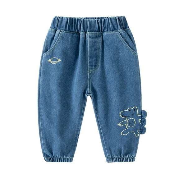 oqasdz Boys Jeans Children Kids Spring Summer Denim Loose Wide Leg Comfortale Dailiy Outwear Casual Pants Size 2 Y-3 Y