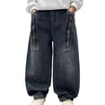 thumbnail image 1 of oqasdz Boys Jeans Straight Leg Pants Trousers for Everyday Wear Classic Denim Pants for Kids Youth Versatile Casual Dailywear, 1 of 7