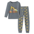 thumbnail image 1 of oqasdz Boys Pajamas Cartoon Print Crew Neck Long Sleeve Pullover Top and Pants Pjs Set for Kids Boys Fall Outfit Loungewear Casual Snug Fit Clothing Set,Grey,Size 7 Y-8 Y, 1 of 2