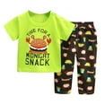 thumbnail image 1 of oqasdz Boys Pajamas Child Kids Homewear Cartoon Printed Short Sleeve T Shirt and Pants Sleepwear Casual Loose Pajama Sets Size 5 Y-6 Y, 1 of 3