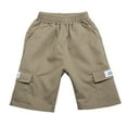 thumbnail image 1 of oqasdz Boys Pants Child Kids Solid Color Cargo Shorts Casual Stretchy Comfortable Outdoor Stylish Shorts Size 8 Y-9 Y, 1 of 7
