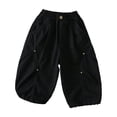 thumbnail image 1 of oqasdz Boys' Pants Elastic Waist Button Closure Loose Baggy Pants Athletic Running Solid Color Trousers for Toddlers and Kids Summer Outdoor, 1 of 6