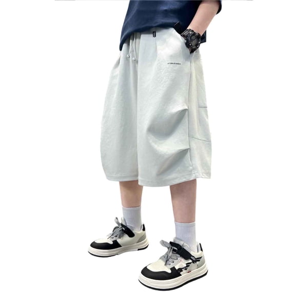 oqasdz Boys Pants Elastic Waist Lightweight Knee Length Baggy Loose Carto Pants with Pockets for Kids Everyday Comfort Daily Wear Casual Summer