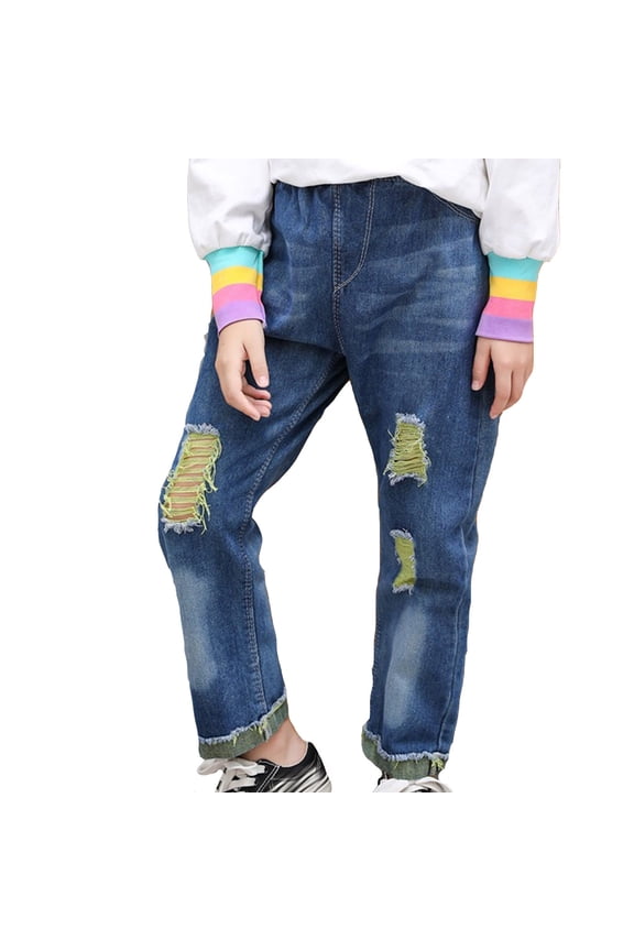 Boys Pants Jeans Sommer Hosen Elastic Waist Taille Baggy Vintage Outdoorhose Hop Streetwear Pants Size 6 Y-7 Y