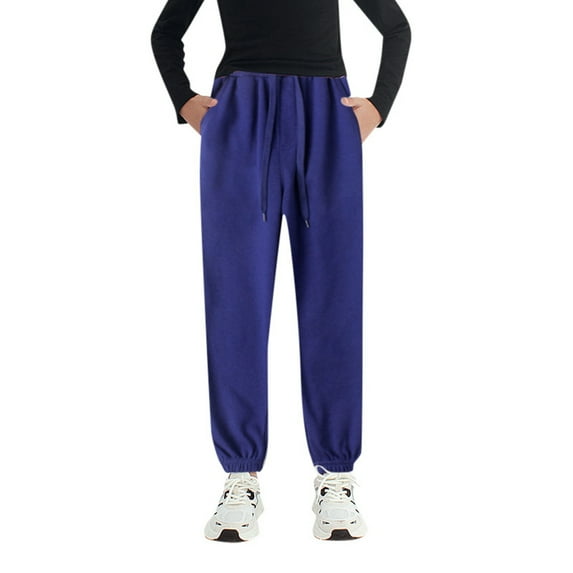 oqasdz Boys Pants Kids Child Girls Active Solid Color Drawstring Jogger Sweatpants With Pockets Warm Sports Casual Trousers Size 6-7 Y