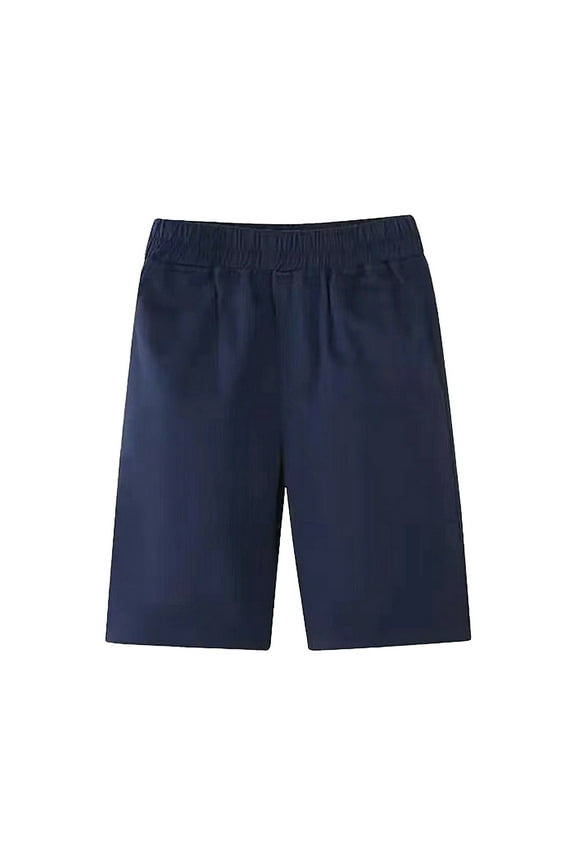 Boys Pants Summer Thin Solid Color Elastic Waistband Pull On Jogger Shorts with Pocket Casual School Shorts Size 17 Y-18 Y