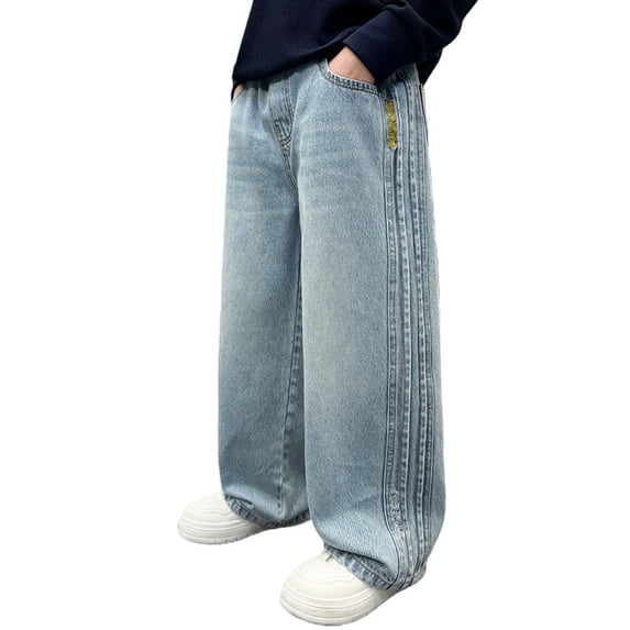 oqasdz Boys Straight Leg Jeans Classic Denim Pants for Kids Trousers with Stretch Fabric Durable Fit Casual Dailywear