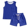 thumbnail image 1 of oqasdz Boys Summer Outfits Sleeveless Crew Neck Undershirts Kids Tank Tops and Shorts with Pockets Casual Athletic Clothes Sets, 1 of 5