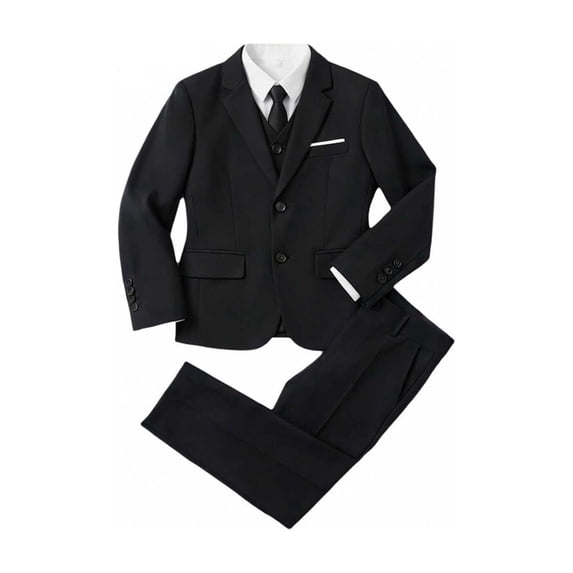 oqasdz Boys Summer Outfits Stylish Formal Classic Long Sleeve Suit Set and Pants 5 Piece for Wedding School Events Clothing Sets