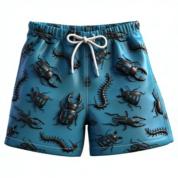 oqasdz Boys Swim Trunks with Compression Liner Cool Graphic Prints Drawstring Swimwear for Kids Youth Comfortable Summer Beach Pool