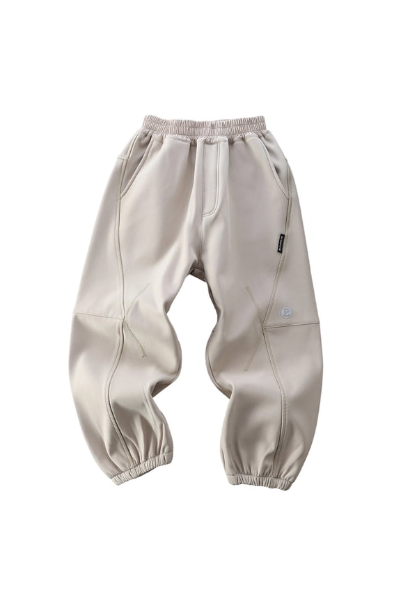 Boys Winter Thermal Windproof Pants Adventure Lined Trousers for Kids Cold Weather Play Versatile Casual Dailywear