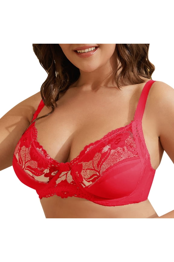 Bras for Women Bralette Crop Top Push Up Brassiere Thin Cup Deep V Plus Size Unpadded Bra