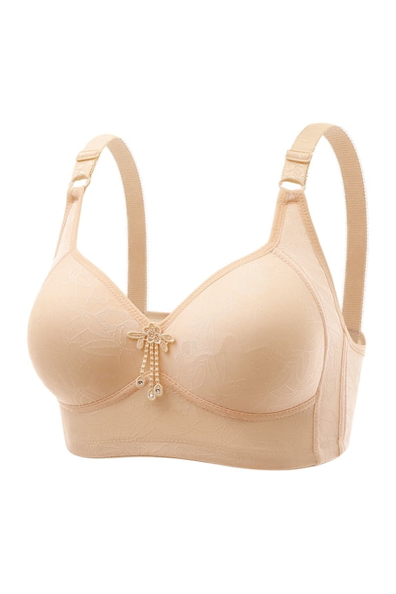 Bras for Women Comfortable New Top Carrying Latex Cup Jacquard without Steel Ring Adjustment Bra