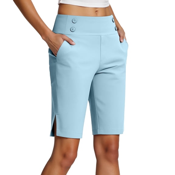 oqasdz Capri Pants for Women Elastic Waist Cropped Joggers Stretch Knee Length Workout Casual Yoga Pants