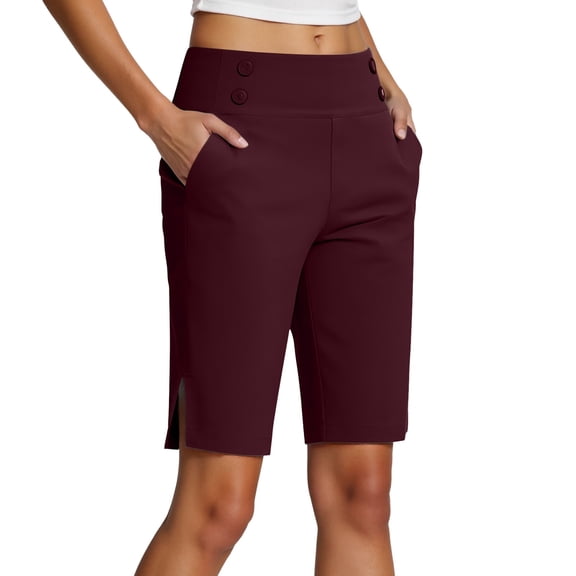 oqasdz Capri Pants for Women Elastic Waist Cropped Joggers Stretch Knee Length Workout Casual Yoga Pants