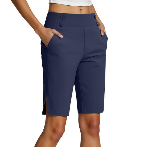 oqasdz Capri Pants for Women Elastic Waist Cropped Joggers Stretch Knee Length Workout Casual Yoga Pants