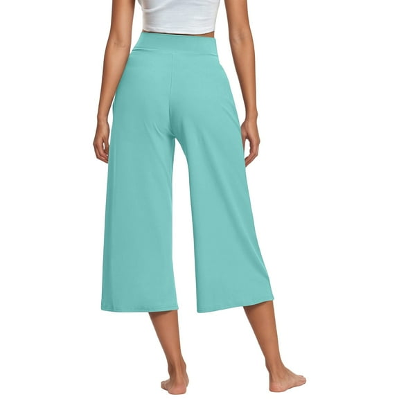 oqasdz Capri Pants for Women Solid Color Straight Leg Comfortable Loose Baggy Casual Pants with Pockets