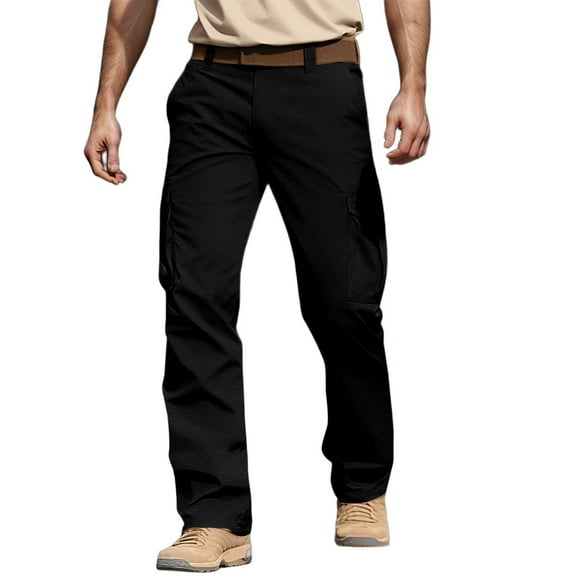 oqasdz Cargo Pants for Men Casual Waist Color Sports Hat Woven Pocket Foot Rope Solid Pants Street Cargo Tie Mens Cargo Pants