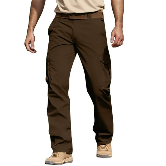 oqasdz Cargo Pants for Men Casual Waist Color Sports Hat Woven Pocket Foot Rope Solid Pants Street Cargo Tie Mens Cargo Pants