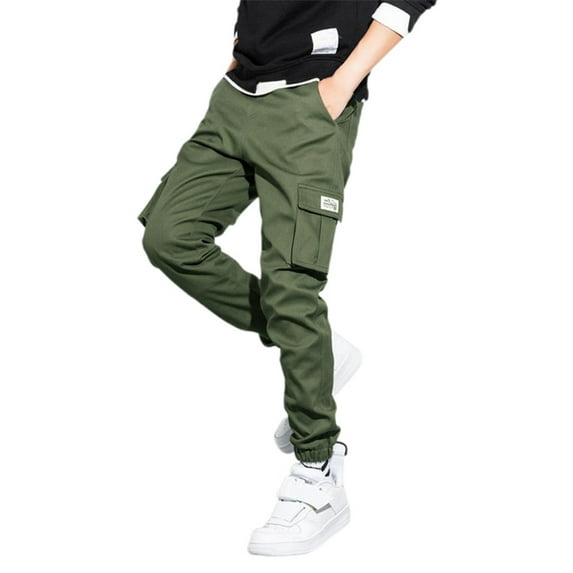 oqasdz Cargo Pants for Men Elastic Waist Trousers with Pockets Casual Summer Beach Slim Fit Cargo Pants