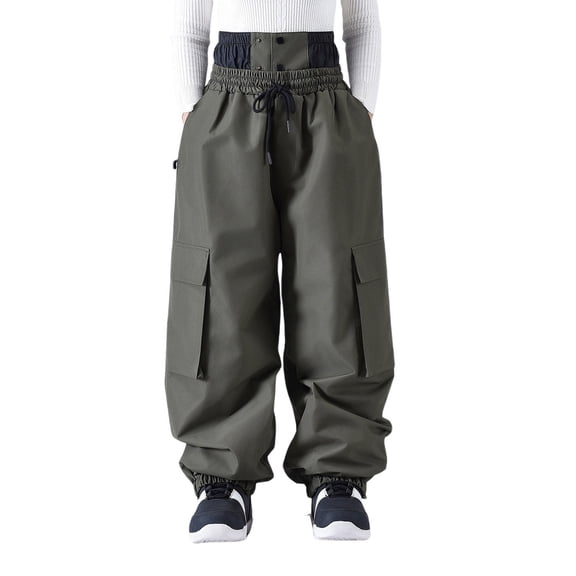 oqasdz Cargo Pants for Men Winter Ski Trousers Windproof Insulated Cargo Joggers Comfort Outdoor Activities Hiking Trekking Snowboarding Pants